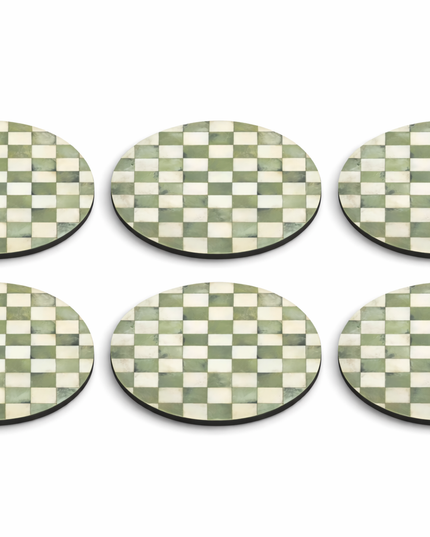 Olive Check Coasters